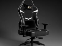 Green Soul Monster Ultimate Series S| Multi-Functional Ergonomic Gaming & Office Chair|Premium Spandex & PU Leather Fabric | Adjustable Neck, Lumbar Pillow | 4D Adjustable Armrests (Black White)