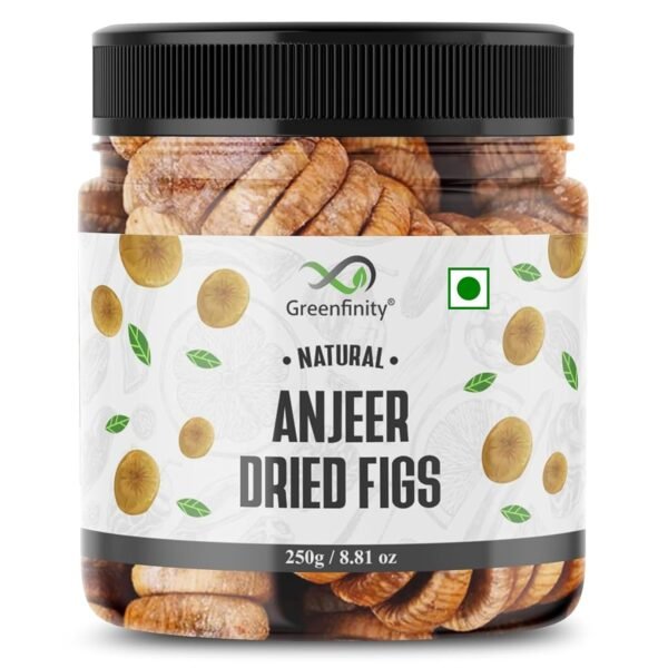 GreenFinity Premium Afghani Anjeer - 250 grams | Dried Figs | Natural, Rich in Iron, Fibre & Vitamins Fig/Afghanistan Anjir Dry Fruit Jar Pack.