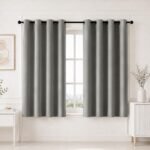 HOMEMONDE 100% True Blackout Curtains 5 Feet Single Pcs - Thermal Insulated, Noise Reduced Window Curtain, Room Darkening - Grey (60 Inches, 152.4L x 118W CM)