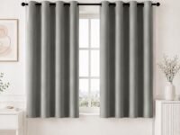 HOMEMONDE 100% True Blackout Curtains 5 Feet Single Pcs - Thermal Insulated, Noise Reduced Window Curtain, Room Darkening - Grey (60 Inches, 152.4L x 118W CM)
