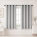 HOMEMONDE Premium Blackout Window Curtain 5 Feet 1 Piece - Light Blocking Curtains for Living Room, True Room Darkening & Fade Resistant Panels 60 Inch Long, (Greyish White, 152 x 118 CMs)