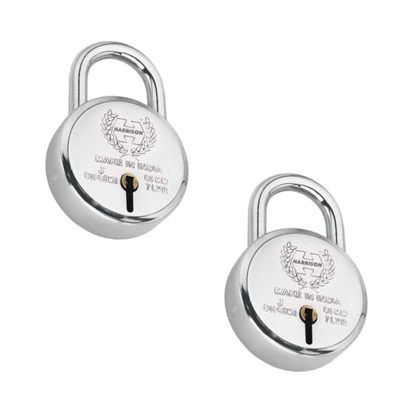 Harrison 672 J Supreme Round 65mm BCP Padlock with 6 Lever (Pack of 2), Silver | Padlock, Padlocks, Locks for Home, Locks for Main Door