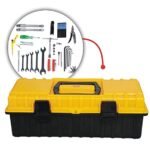 Heavy Duty Plastic Empty Tool Box with Tray/Compartments (14 inch tool box)
