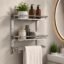 Hindware Bathroom Accessories 3-Layer Multi-Purpose Shelf | Made of Stainless Steel | Foldable & Convenient | Space Saving