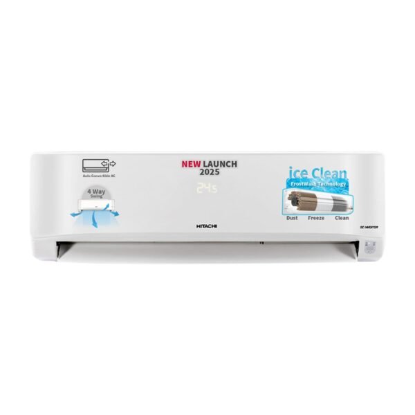 Hitachi 1.5 Ton 5 Star, New star rated, Xpandable+ Inverter Split AC (100% Copper, Smart Display, 4-Way Swing, ice Clean, Dust Filter, 5400STXL RAS.G518PCCIBT, White)