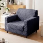 House of Quirk Universal Single Seater Jacquard Fabric Texture Sofa Cover 220 GSM Soft Touching Cover for Couch Flexible Stretch Sofa Slipcover ((Charcoal, 90-145CM))