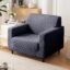 House of Quirk Universal Single Seater Jacquard Fabric Texture Sofa Cover 220 GSM Soft Touching Cover for Couch Flexible Stretch Sofa Slipcover ((Charcoal, 90-145CM))