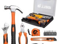 IBELL HT17-30 Hand Tool Kit (14 Pieces) | DIY & Household Repair Set with Screwdriver, Claw Hammer, Plier, Wrench, Knife, Measuring Tape & Bits | Durable Steel Tools in Hard Carry Case