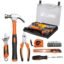 IBELL HT17-30 Hand Tool Kit (14 Pieces) | DIY & Household Repair Set with Screwdriver, Claw Hammer, Plier, Wrench, Knife, Measuring Tape & Bits | Durable Steel Tools in Hard Carry Case