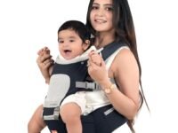 Infantso Premium Hip Seat Baby Carrier with 6 Adjustable Carry Positions, Carrier for 0 to 3 years Baby with Hip Seat, Kangaroo Style Bag, Baby carrying Bag for Newborn to Toddler, Weight upto 15kgs (Blue&Grey)