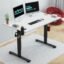 JIN OFFICE Octave Height Adjustable Desk Electric | Sit Stand Table, 80 Kg Wt. Cap, 2 Year Warranty| Standing Desk with Memory Preset, Cup Holder| Stability Crossbar| White 1200*750mm/25mm Thick Top