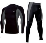 JUST RIDER Polyester Spandex Men's Sports Running Set Compression Shirt + Pants Skin-Tight Long Sleeves Quick Dry Fitness Tracksuit Gym Yoga Suits