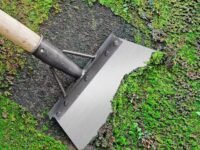 KRUFE® Heavy Duty Steel Cleaning Shovel with Long Handle | Multipurpose Garden Hoe & Scraper for Weeding Grass Removal Landscaping Mud Snow Outdoor Cleaning | Durable Metal Waste Remover Tool