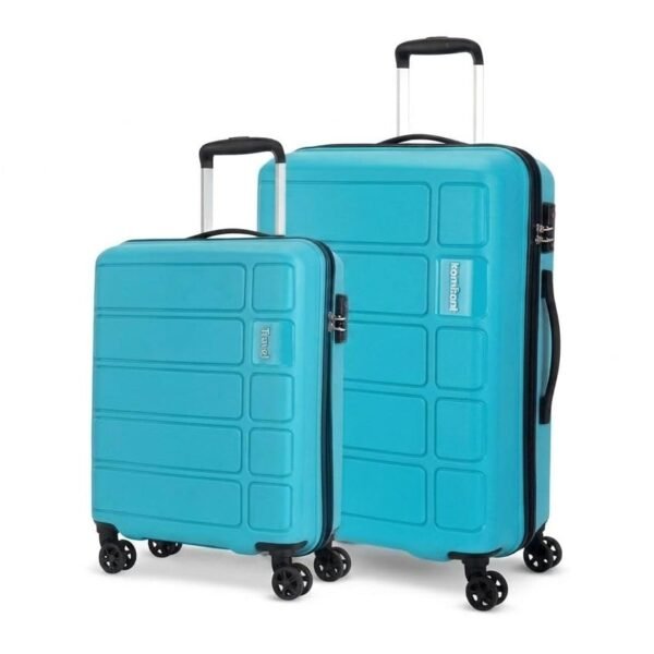 Kamiliant by American Tourister 2 Pc Harrier Edge 8W Set 56 Cm & 68 Cm - Small & Medium Polypropylene(PP) Hardside 8 Wheels Spinner Luggage Set/Trolley Bag Set (Coral Blue)