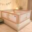 Kids Station 3 Side Premium Bed Rail Guard (6.0ftx5.3ftx6.0ft / 180cmx160cmx180cm), Bed Railing for Baby Safety, Kids Toddler Bed Protector Side Walls, Adjustable Height, Portable & Foldable (Beige)