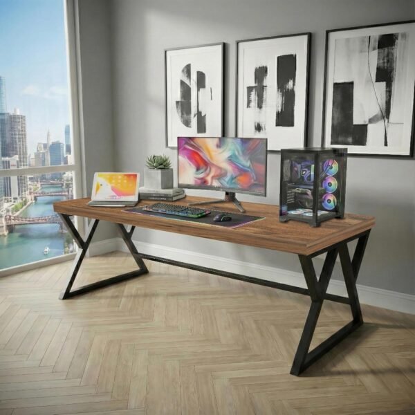 Klaxon Modern Computer Table for Home PC – Multipurpose Office Desk for Home & Work | Gaming Table, Computer Table, Desktop Table for Home Office (Riva FD Medium)