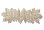 Kuber Industries Large Leaf Design Waterproof, Heat Resistant, Non-Slip, Easy to Clean Soft Leather Table Runner for Dining Table (Gold), Standard, HS43KUBMART026600