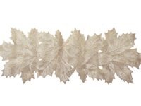 Kuber Industries Large Leaf Design Waterproof, Heat Resistant, Non-Slip, Easy to Clean Soft Leather Table Runner for Dining Table (Gold), Standard, HS43KUBMART026600