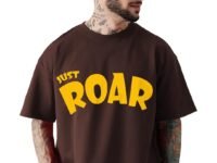 LEOTUDE Men Oversized Half Sleeve Round Neck Tshirt for Men's (Color :