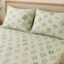 LOOMLYFE 300 TC Cotton Feel Glace Cotton Elastic Fitted Printed Queen Size Double Bed Bedsheet with 2 Pillow Covers Fits Upto 8 inches,Size- 60x78x10 Inches, YellowJaipuri