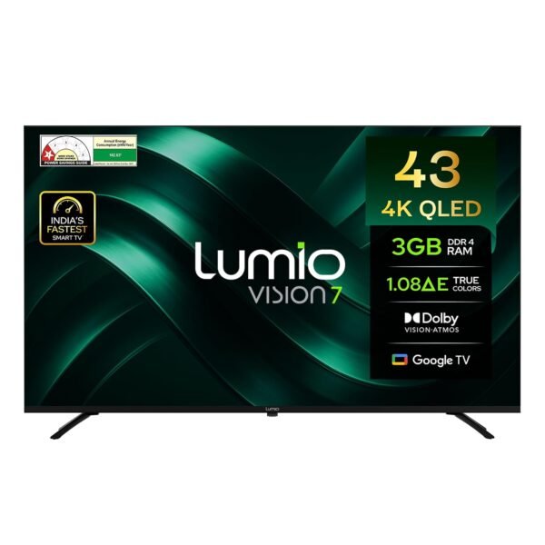 Lumio Vision 7 109 cm (43 inches) 4K Ultra-HD Smart QLED Google TV FTW1-ADSG