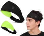 Lycra Multipurpose Reversible Headband For Men Women, Colorful Stylish Sweatband Quick Dry Manage Long Hair Wide Snug Fit Elastic For Sports, Running, Gym, Cricket, Badminton, Green