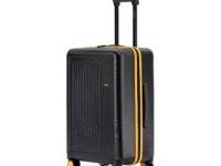 MOKOBARA Transit Check-in Trolley Bag 64cm 65L Black & Yellow | Lightweight Polycarbonate Hardshell 360° 8 Silent Ninja Wheels Combination TSA Lock Premium Zipper 7-14 Days Travel Suitcase