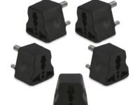 MX Universal 3 PIN Travel Adapter (Type D) India to USA UK China South Africa & More Conversion Plug for Home and Official use- Black (Pack of 5)