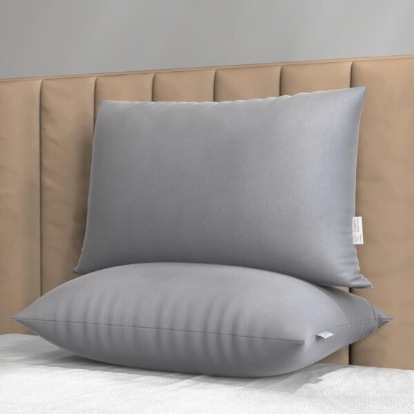 MY ARMOR Height Adjustable Microfiber Pillows Set of 2 for Sleeping - 16"x24" Standard Pillow | 6 Months Warranty | 41 x 61 cm - Grey