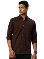 Majestic Man Comfort Slim Fit Solid Pure Cotton Self Design Casual Shirt