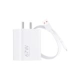 Mi Xiaomi Original 67W Fast Charger Combo/Rapid Charging with Qualcomm Quick Charge 3.0. Includes USB Type-C 6A Fast Charge Cable. Compatable with mobiles, laptops, and Power Banks (White)
