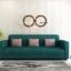 Molfino Fabric Wooden 3 Seater Sofa with Cushions for Living Room Office Hotel Sofa Set Furniture (Aqua Green)