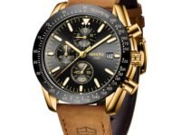 NIBOSI Men's Watch Analog Silicone Quartz Wrist Watch for Men Business Waterproof Sport Stainless Steel Leather Watch with Calendar