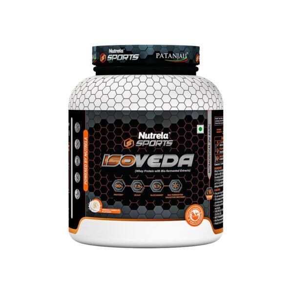NUTRELA Sports By Patanjali Whey Protein Isolate Powder French Vanilla 2kg | 27g Protein Per Scoop, 33 Serving, Fast Absorbing & Easy to Digest, Helps in Muscle Recovery, Vegetarian