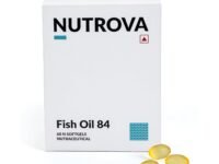 NUTROVA Fish Oil 84 Omega-3 High Purity, Heavy Metal Tested, Small Enteric Coated Capsules For Brain, Heart, Skin & Hair Health (60 Softgel Capsules) 300mg EPA + 250mg DHA in 658mg of Fish Oil