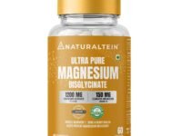 Naturaltein Magnesium Glycinate 1200mg (150mg Elemental) | Chelated High Absorption Magnesium Supports Sleep Quality & Muscle Relaxation | Glyphosate Tested | 60 Tablets