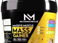Nutrimuscle Massive Muscle Mass Gainer – Coffee Flavour | 6kg | High Protein Mass Gainer with Creatine & Complex Carbs for Muscle & Strength
