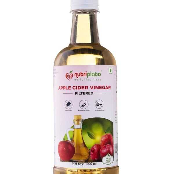 Nutriplato-enriching lives Filtered And Unflavored Apple Cider Vinegar, 500 ml