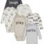 ONESIES Brand Baby Bodysuits 6-Pack Long Sleeve Soft Cotton | Six assorted long-sleeve bodysuits in soft cotton fabric - breathable and gentle against baby's delicate skin.