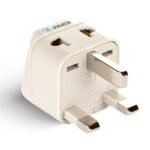 OREI UK Adapter for Indian Pins, India to UAE, Hong Kong, Dubai Adapter - Type G Plug - 2 in 1 - Perfect for Laptop, Camera Charger and More, UK Travel Adapter - CE - RoHS - Beige - 5 Years Warranty