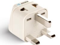 OREI UK Adapter for Indian Pins, India to UAE, Hong Kong, Dubai Adapter - Type G Plug - 2 in 1 - Perfect for Laptop, Camera Charger and More, UK Travel Adapter - CE - RoHS - Beige - 5 Years Warranty