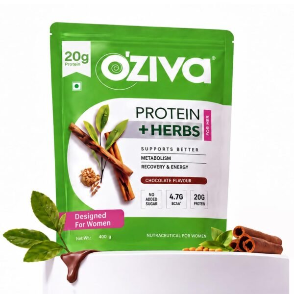 OZiva Protein & Herbs for Women, Chocolate, 16 Servings, 0g added Sugar | Manage Weight, Energy & Metabolism |Clean Protein, Shatavari