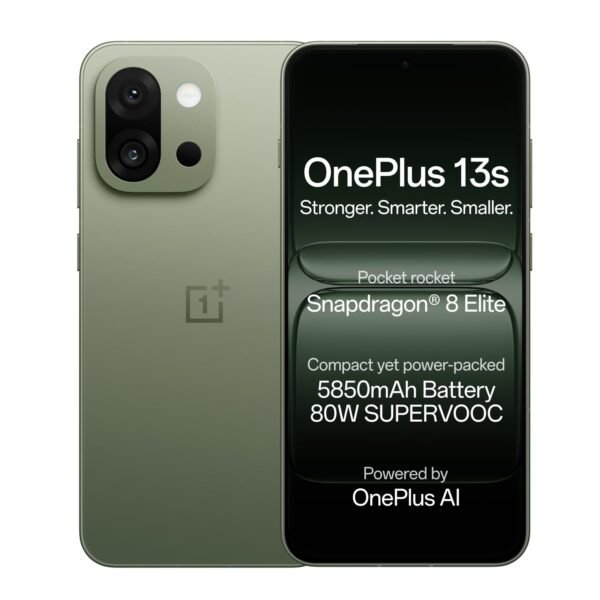 OnePlus 13s | Snapdragon® 8 Elite | Smarter with OnePlus AI | Lifetime Display Warranty | 12GB+256GB | Green Silk