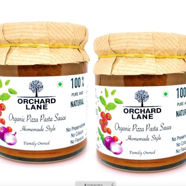 Orchard Lane Organic Pizza Pasta Sauce | No Sugar No Preservatives | 95% Tomato with Basil Oregano & Parsley | Authentic Italian Taste (Set of 2 x 200g)