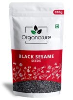 Organature Black Sesame Seeds for Eating 350gm - Whole Fresh and Natural Unhulled Kale/Black Til Seed for Weight Management, Indian Spice (Pack of 1)
