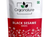 Organature Black Sesame Seeds for Eating 350gm - Whole Fresh and Natural Unhulled Kale/Black Til Seed for Weight Management, Indian Spice (Pack of 1)