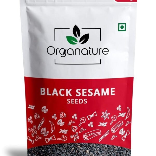 Organature Black Sesame Seeds for Eating 350gm - Whole Fresh and Natural Unhulled Kale/Black Til Seed for Weight Management, Indian Spice (Pack of 1)