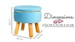 Ottoman Pouffes Stool for Living Room Sitting Furniture Footrest Seat Pouf Puffy Foam Stool Foot Stool for Office Home Decor (Aqua)