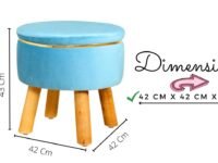 Ottoman Pouffes Stool for Living Room Sitting Furniture Footrest Seat Pouf Puffy Foam Stool Foot Stool for Office Home Decor (Aqua)
