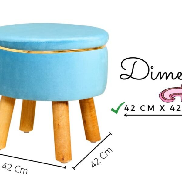 Ottoman Pouffes Stool for Living Room Sitting Furniture Footrest Seat Pouf Puffy Foam Stool Foot Stool for Office Home Decor (Aqua)
